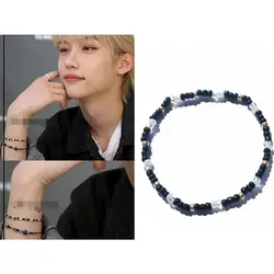 Kpop Stray Group Felix Lee Know MinHo Same Seedbead Stretch Beaded Bracelet Fresh Summer Hand Rope Idol Jewelry Accessories