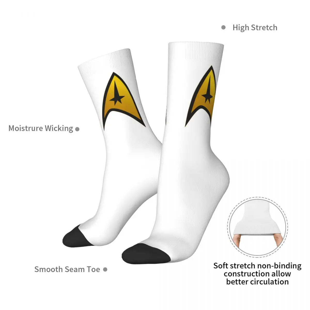 Star Treks Logo Design Theme Men Women Socks Outdoor Novelty Spring Summer Autumn Winter Stockings Gift