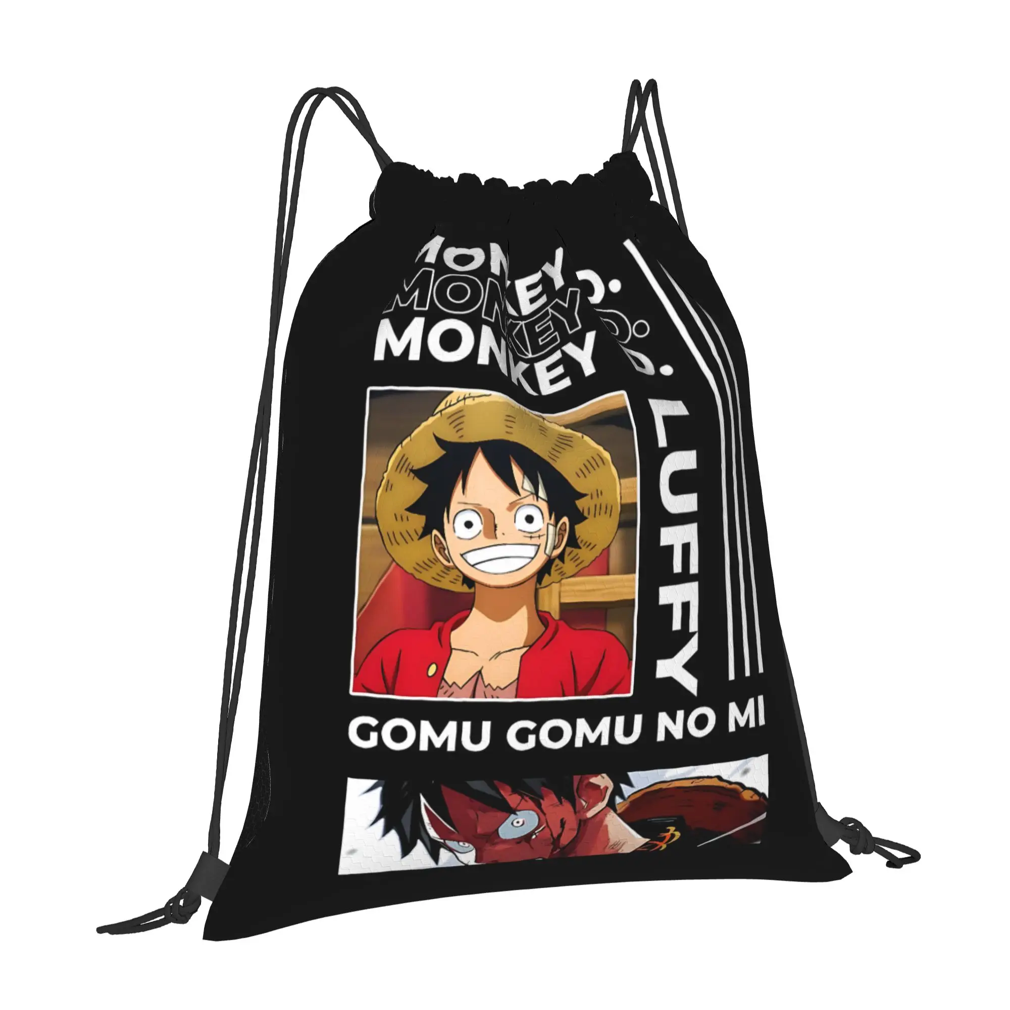 For travel Pouch One Piece Anime Luffy  Kawaii Drawstring Bags Travel Shoe Clothes Storage Multi-function Teen Portable Rucksack