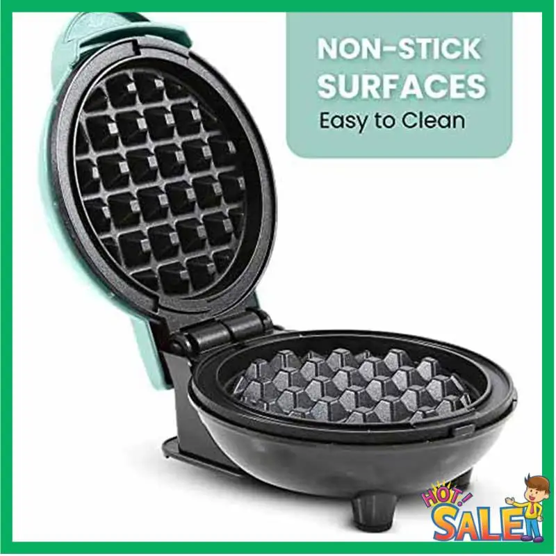 

A53T Электрическая мини-вафельница с антипригарным покрытием, 4,5 дюйма, компактный дизайн, сэндвич, яйца, легко чистится, зеленая вилка европейского стандарта, прочный, простой в использовании