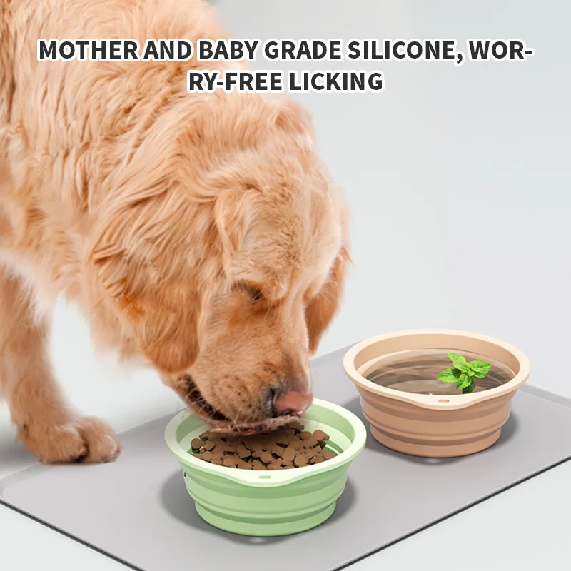 Silicone Collapsible Dog Bowls, BPA Free Portable Foldable Expandable Bowl,Food Water Feeding Cup Dish for Cats with Carabiners