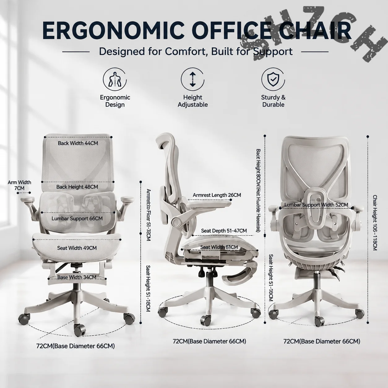 Ergonomic Folding Gaming Chair with Adjustable Footrest for Home Office, Nail Salon, and Extended Sitting