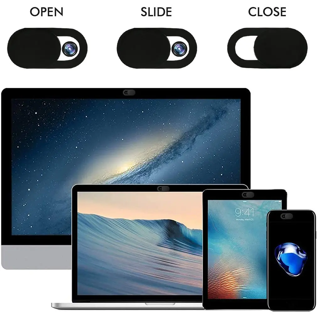 شكل بيضاوي غطاء كاميرا الويب ، المنزلق المغناطيس ، غطاء كاميرا بلاستيكية لأجهزة الكمبيوتر المحمول على شبكة الإنترنت الكمبيوتر اللوحي الخصوصية ، 3 قطعة لكل مجموعة