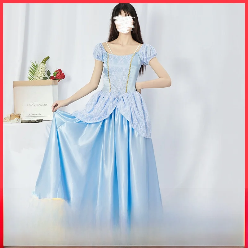 فستان المحكمة الأزرق زي الهالوين قصة سندريلا أميرة شيندلر زي تقليدي صيني عرقي ملابس نسائية زي مسرحي