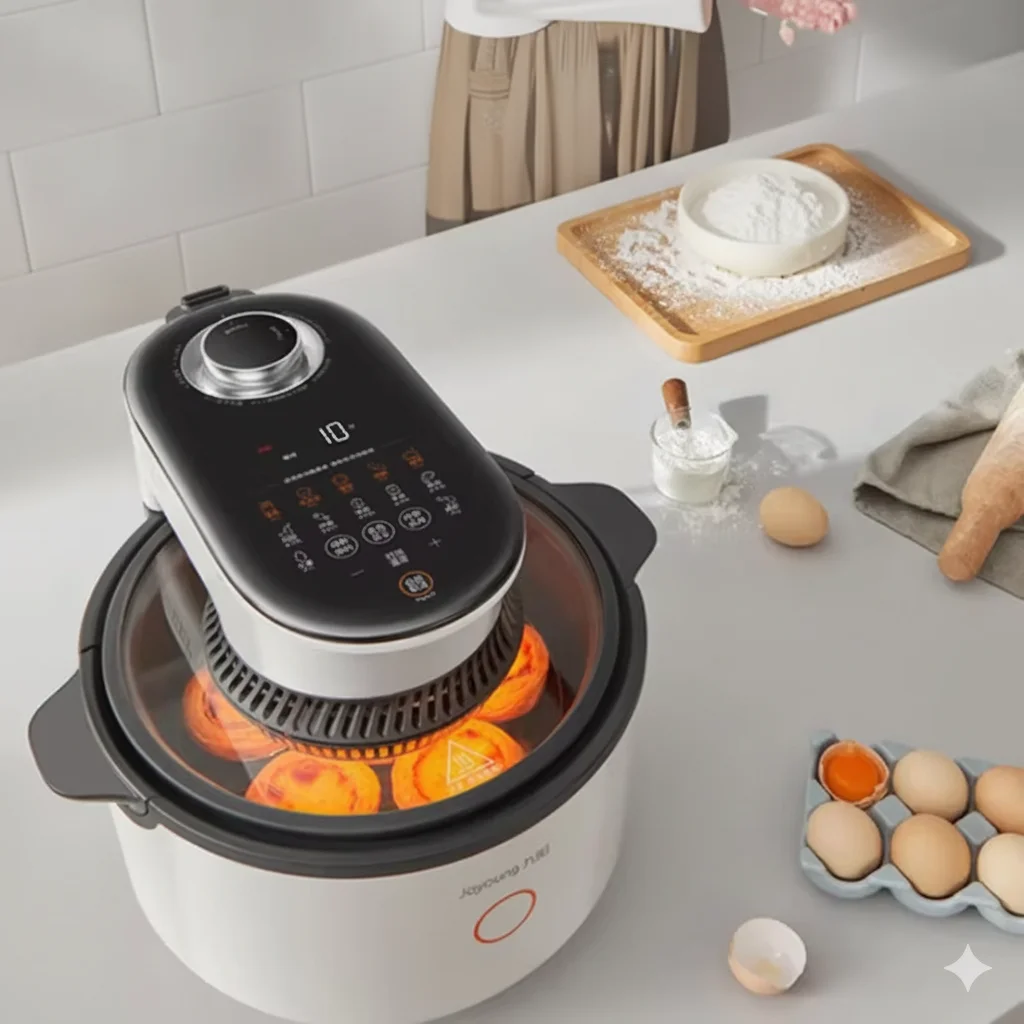 Joyoung Double Layer Home Use Air Fryer Smart Oil-Free Frying Steaming Baking Visible Function Kitchen Appliance