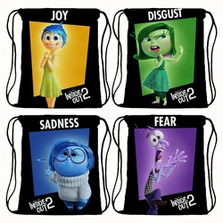 Disney Inside Out 2 Drawstring Backpack Kids Anime Printed Draw String Bag Children Casual Accessories Shoulders Storage Bags