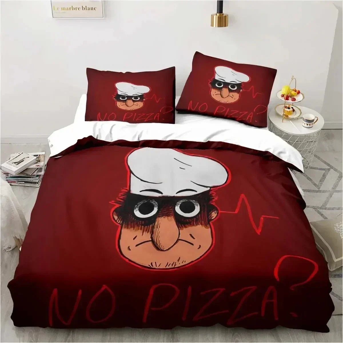 Exquisite Pizza Tower Classic Pixel Style Game Bedding Set Duvet Cover Bed Set Quilt Cover Pillowcase Comforter king Queen Size
