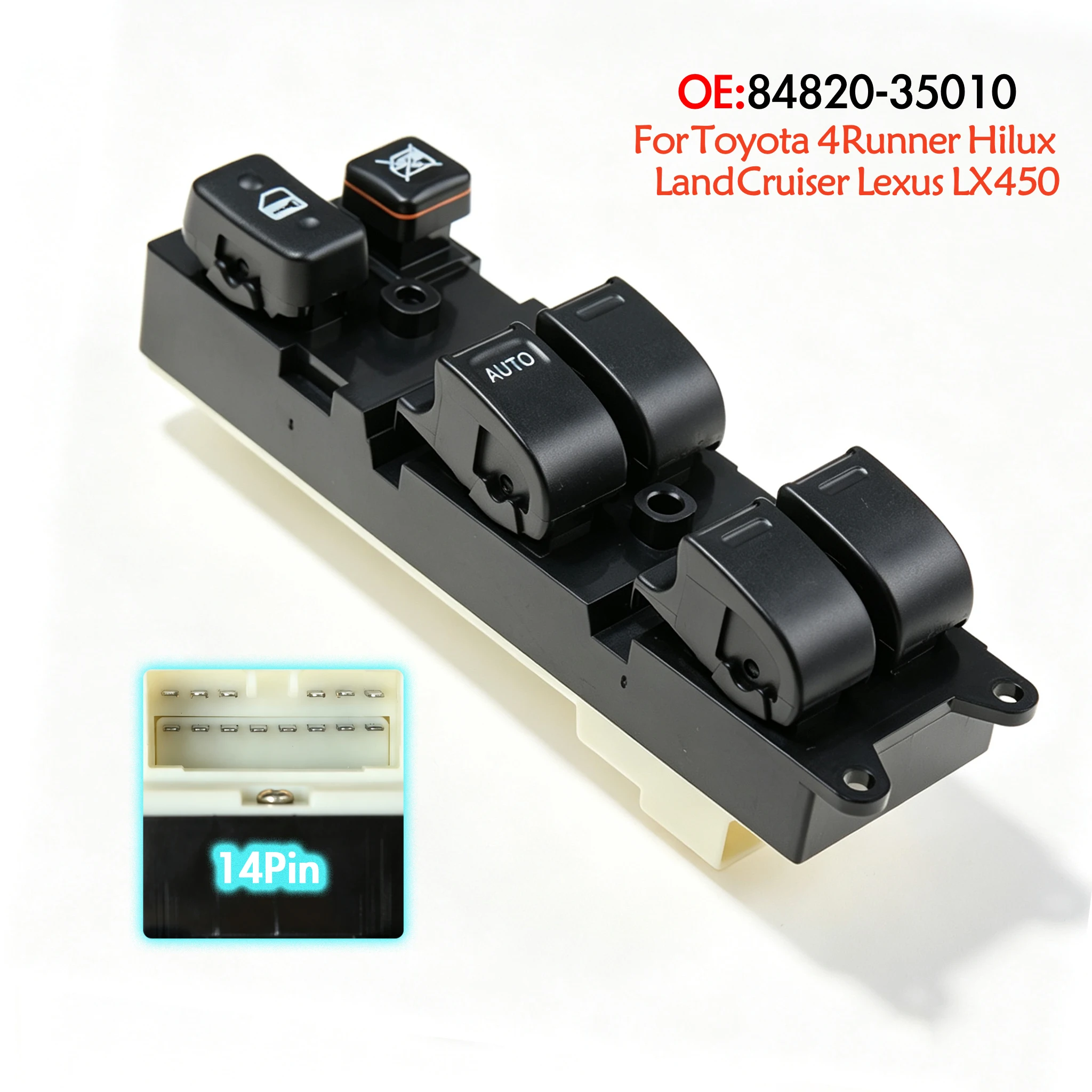 84820-35010 For Toyota 4Runner Land Cruiser Lexus LX450,Front Left Electric Master Power Window Switch Lifter Control Button