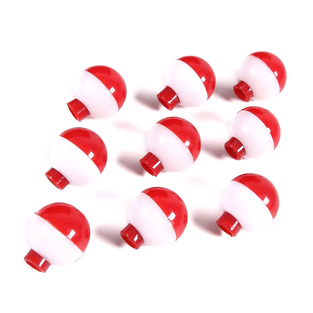 Hard Plastic Fishing Float Ball Round Buoy Float Ball Mini Fishing Bobber Floats Set Red White Gadget Fishing Floating Tool