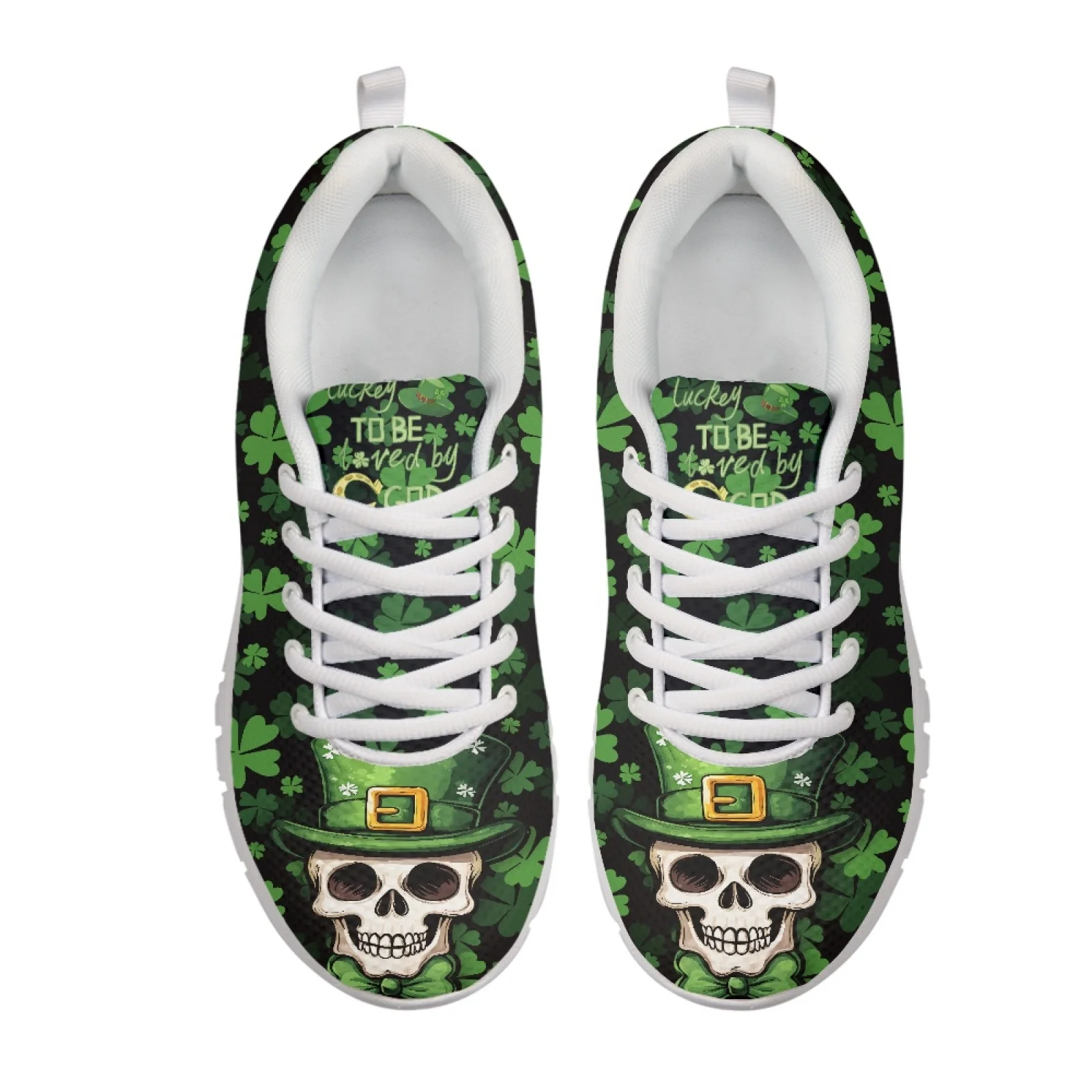 Coloranimal Skull Floral Pattern Breathable Running Shoes for Women Mesh & EVA Sole Tennis Shoe New Trend