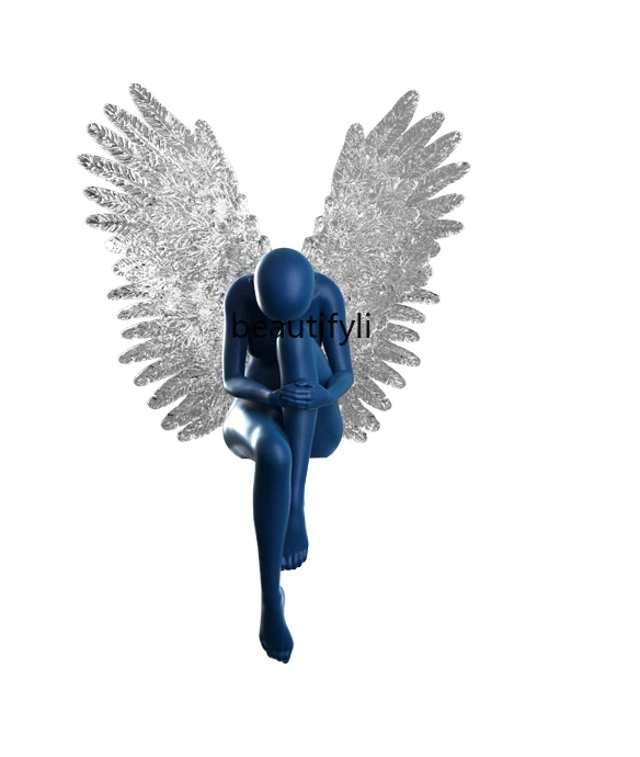 

Modern Creative Sculptured Ornaments Landing Angel Character Hotel Lobby Artwork Living Room Decoration