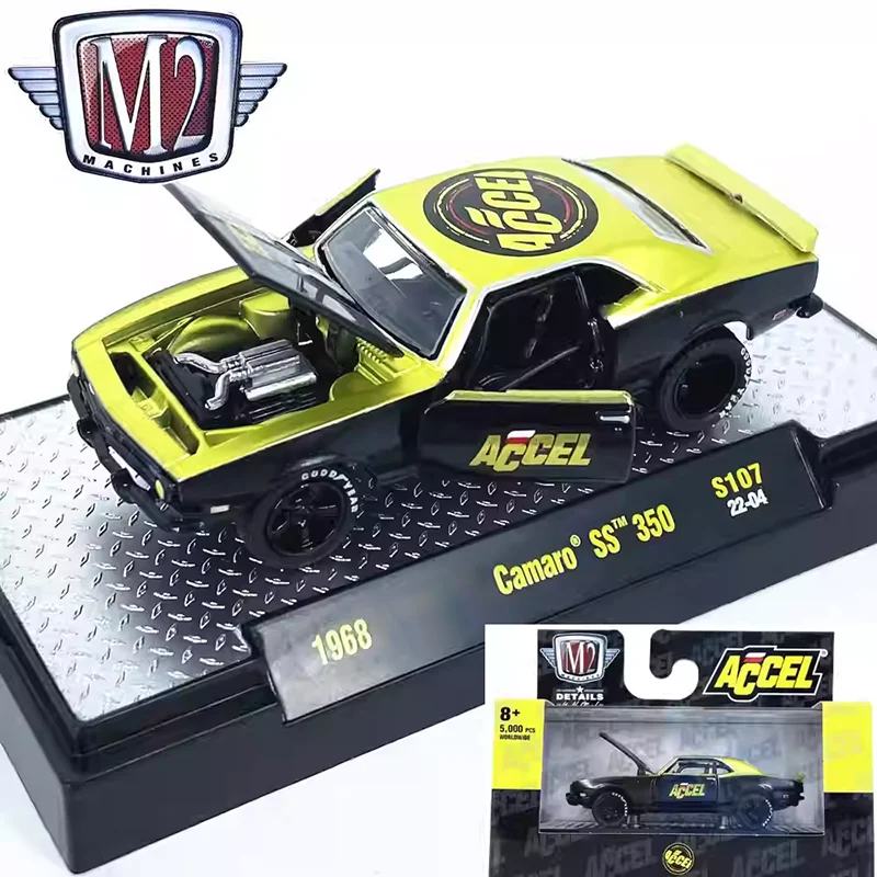 

M2 масштаб 1/64 1968, Camaro SS 350, модель автомобиля из сплава, статическая коллекция, украшенные праздничные подарки, игрушки