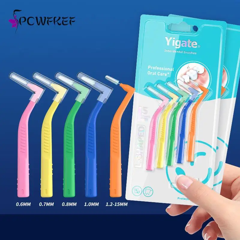 

5Pcs Orthodontics L Type Silicone Interdental Brushes Toothpicks Brushes For Different Dental Gaps Oral Cleaning Tools
