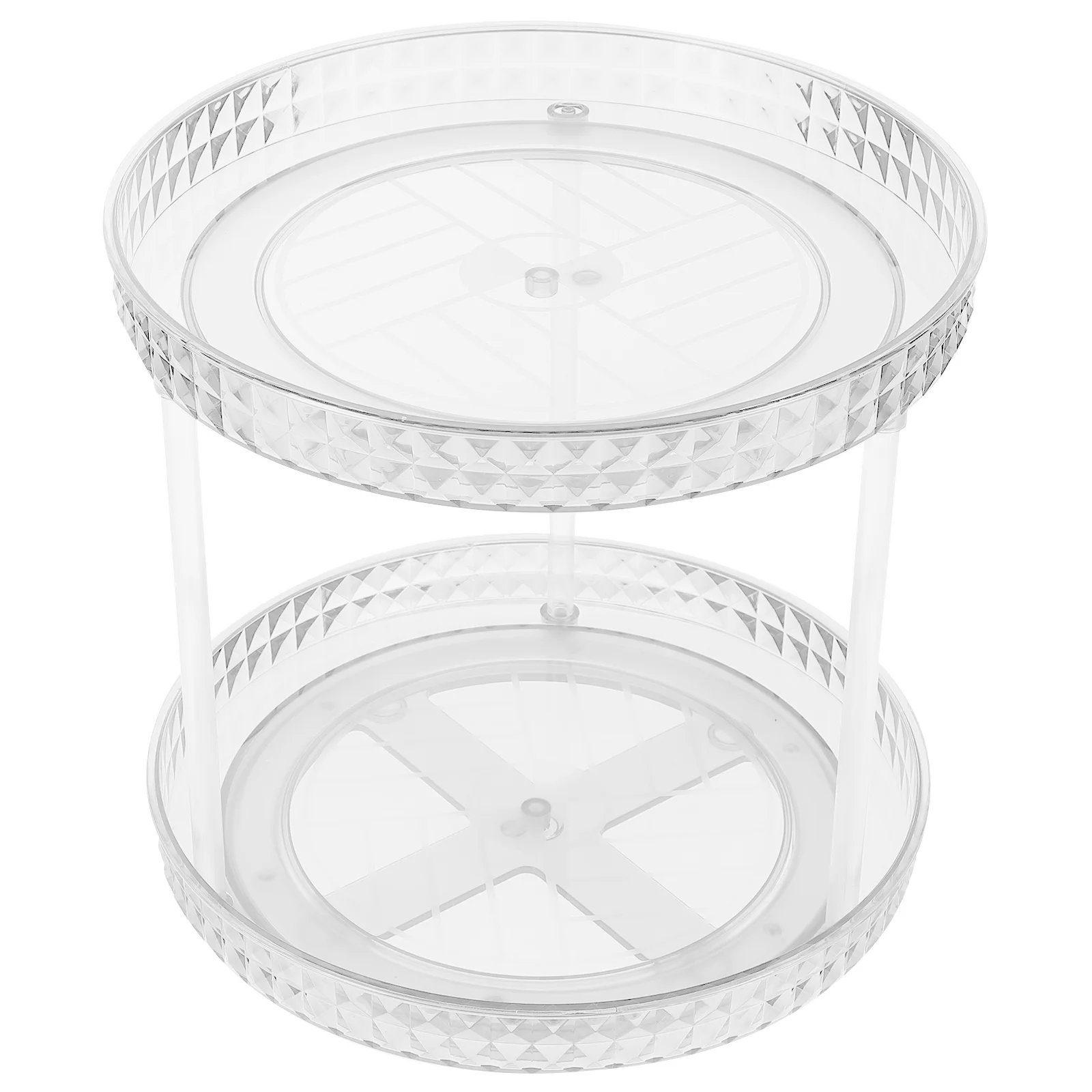 

2 Tier Rotating Storage Rack Perfume Organizer Desktop Holder Makeup Tray Skincare Organizer Multi-Function Rotatable