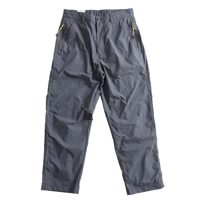 Men's Casual Cargo Pants Lightweight Quick Dry Loose Straight Wide Leg Trousers