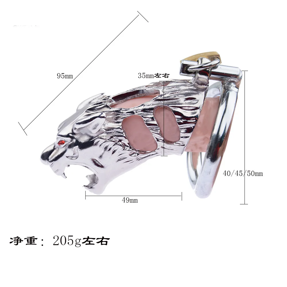 Wolf Shaped 304 Stainless Steel Male Chastity Device Cock Cage Metal Penis Lock Latest Penis Ring Chastity Belt Sex Toys for Men