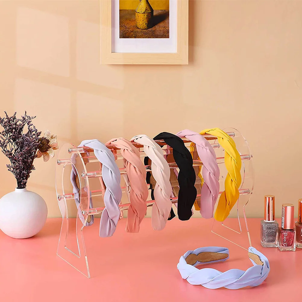 

Acrylic Headband Display Stand Transparent Hair Accessories Organizer Rack for Store Counter Jewelry Holder Headpiece Storage