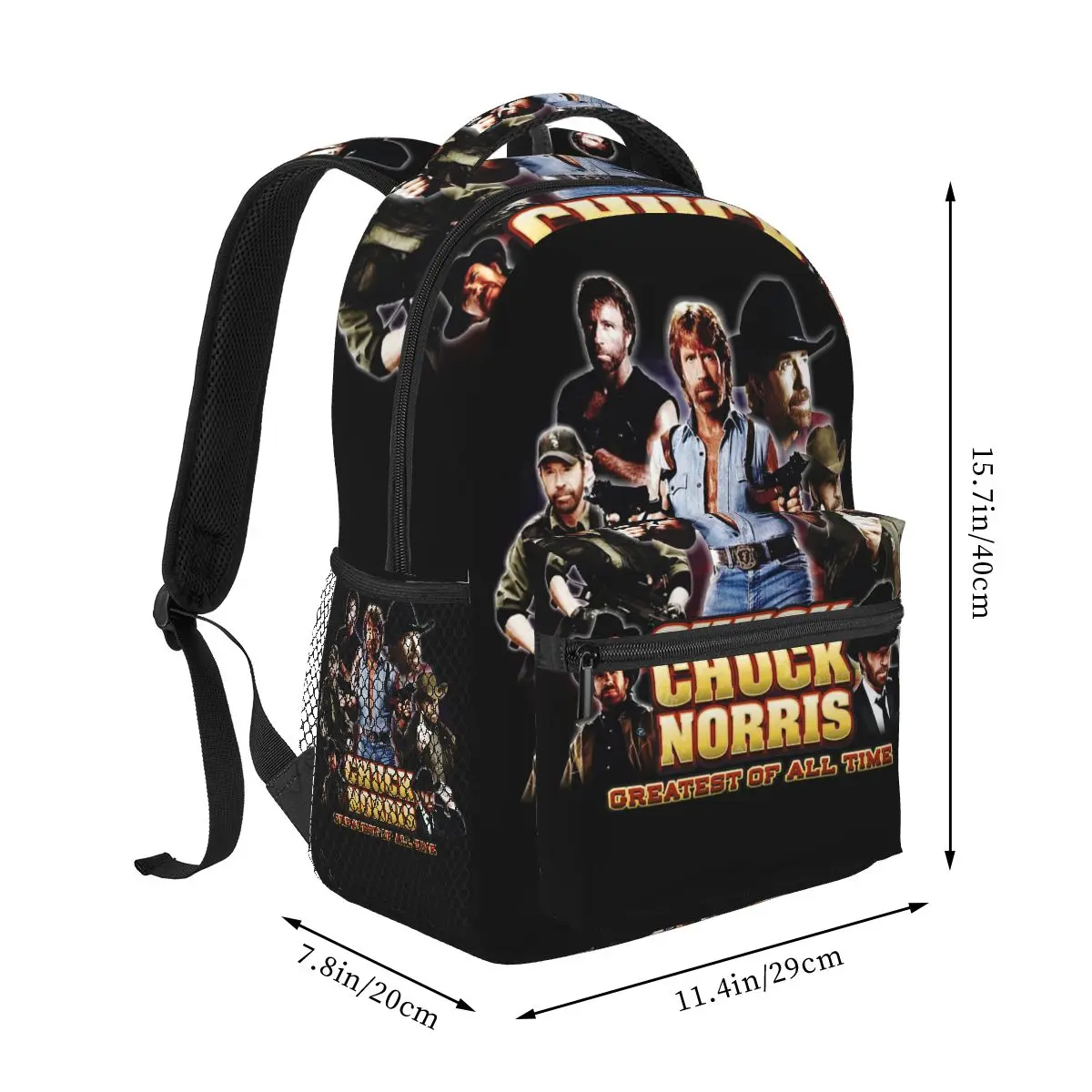 Chuck Norris GOA 배낭 소년 소녀 Bookbag 학생 학교 가방 만화 노트북 배낭 숄더 백 대용량