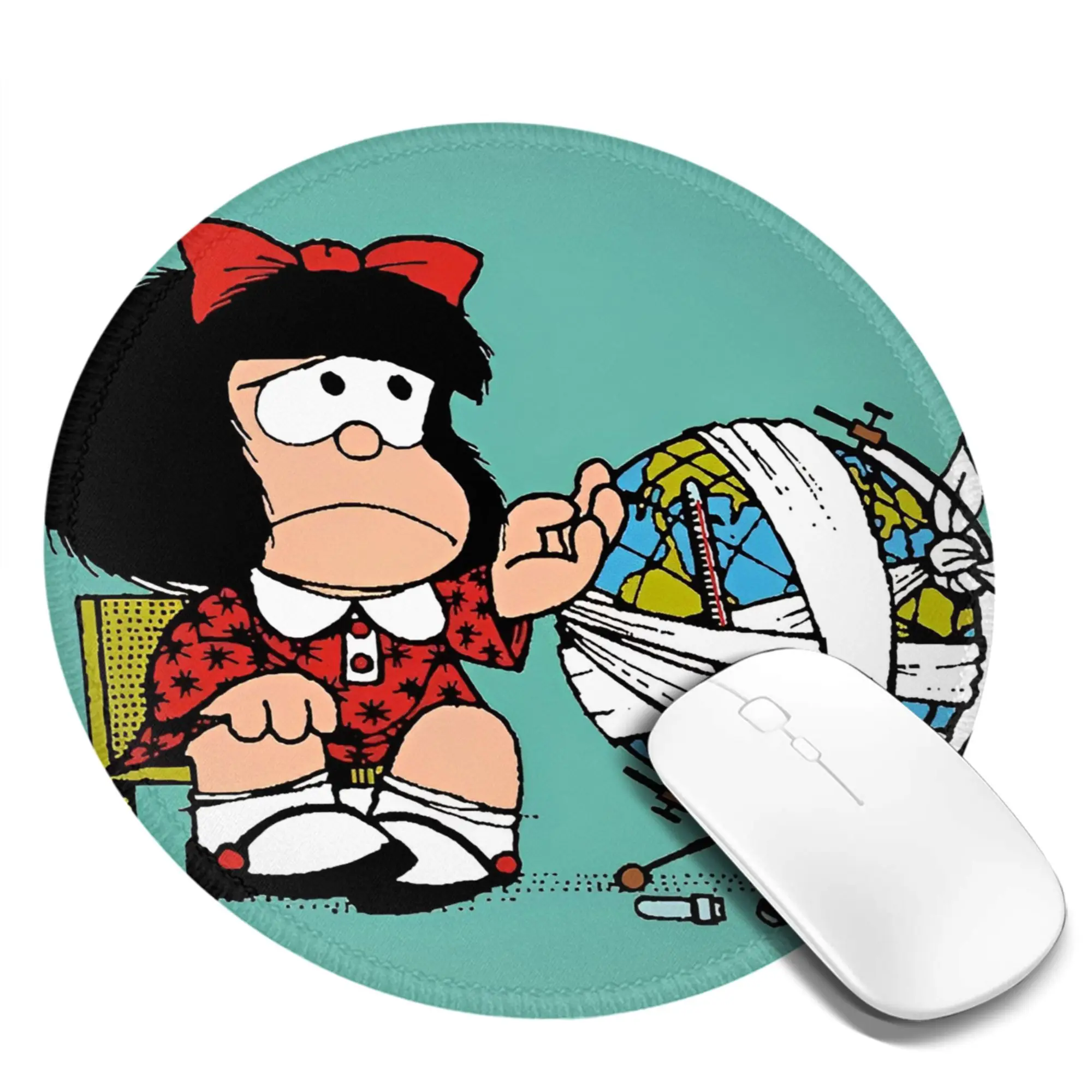 

Геймерский коврик для мыши Mafalda Comic с героями мультфильмов Kawaii, удобный коврик для мыши, настольные аксессуары, винтажные графические коврики для мыши для ноутбука, ПК, MacBook