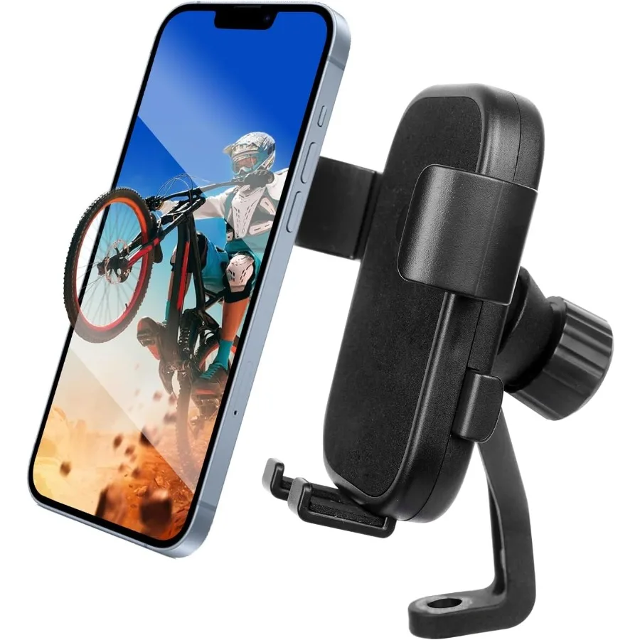 

Universal Motorcycle Bike Phone Mount for Rearview Mirror with 1S Quick Release and 360 Rotation Adjustable Design Compatible w