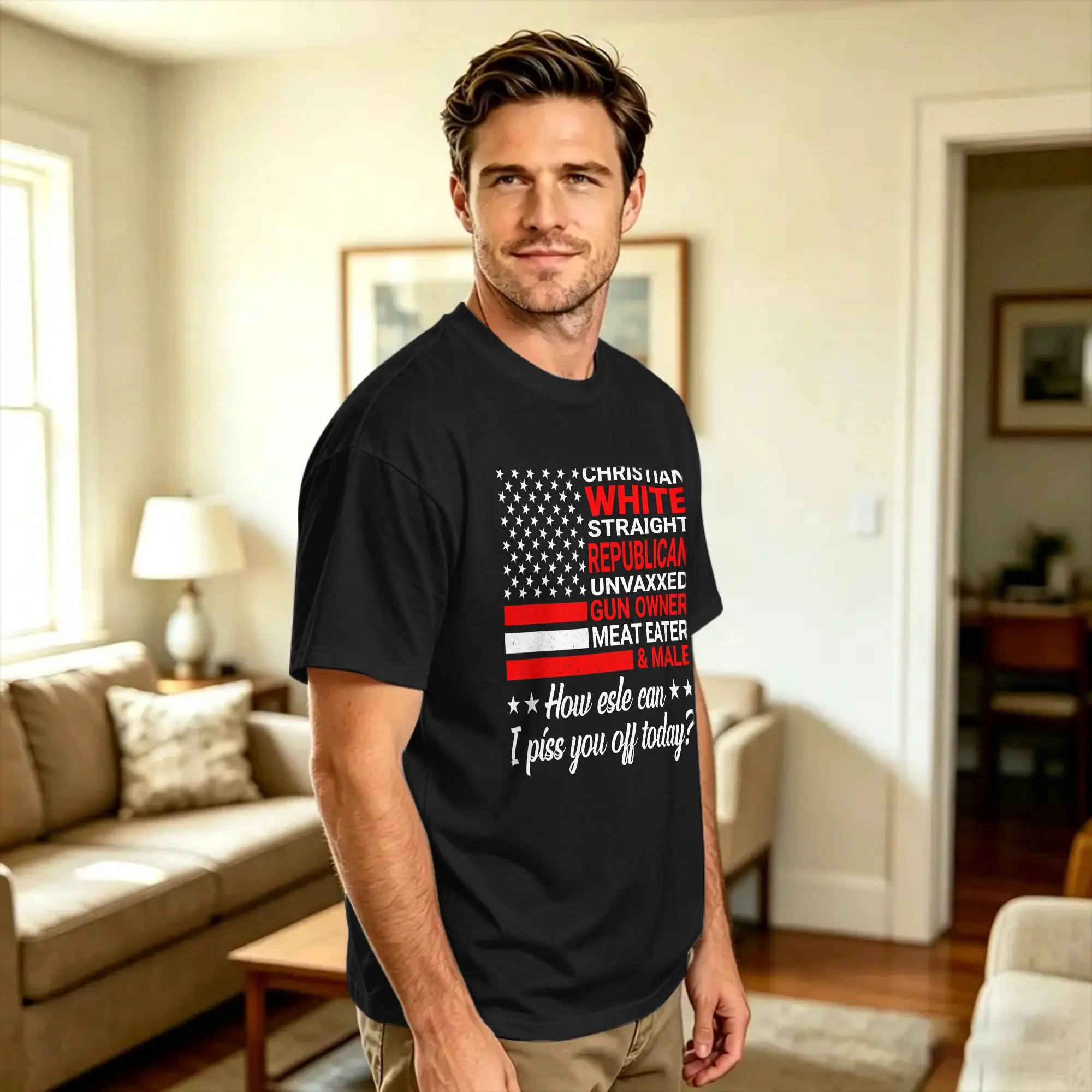 Christian White Straight Republican T-Shirt Summer  Trendy Cool T-Shirts Cotton O Neck Oversized Clothing Short Sleeve Tops
