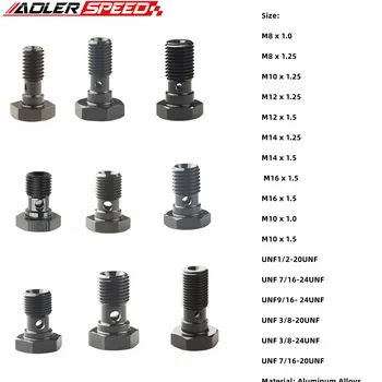 ADLERSPEED Aluminium-Bremsanschlussadapter – Hohlschraube M8/M10/M12/M14/M16 x 1,0/1,25/1,5, 1/2-20, 7/16-24, 3/8-24 Schwarz