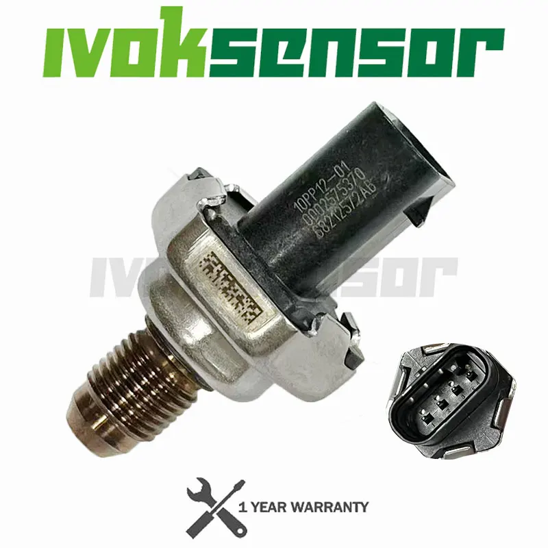 Fuel Pressure Sensor 68212572AB 10PP12-01 Fit For Jeep Cherokee 2.0 T-GDI 4X4 200KW Wrangler  Stelvio Giulia 18-23 Replacement