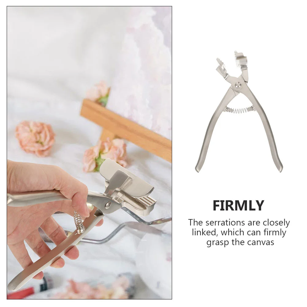 Stainless Steel Tongs Canvas Pliers Multifunctional Clamp Tension Tool 17X14.5X7.6CM Silver Metal Practical Gripper Stretching