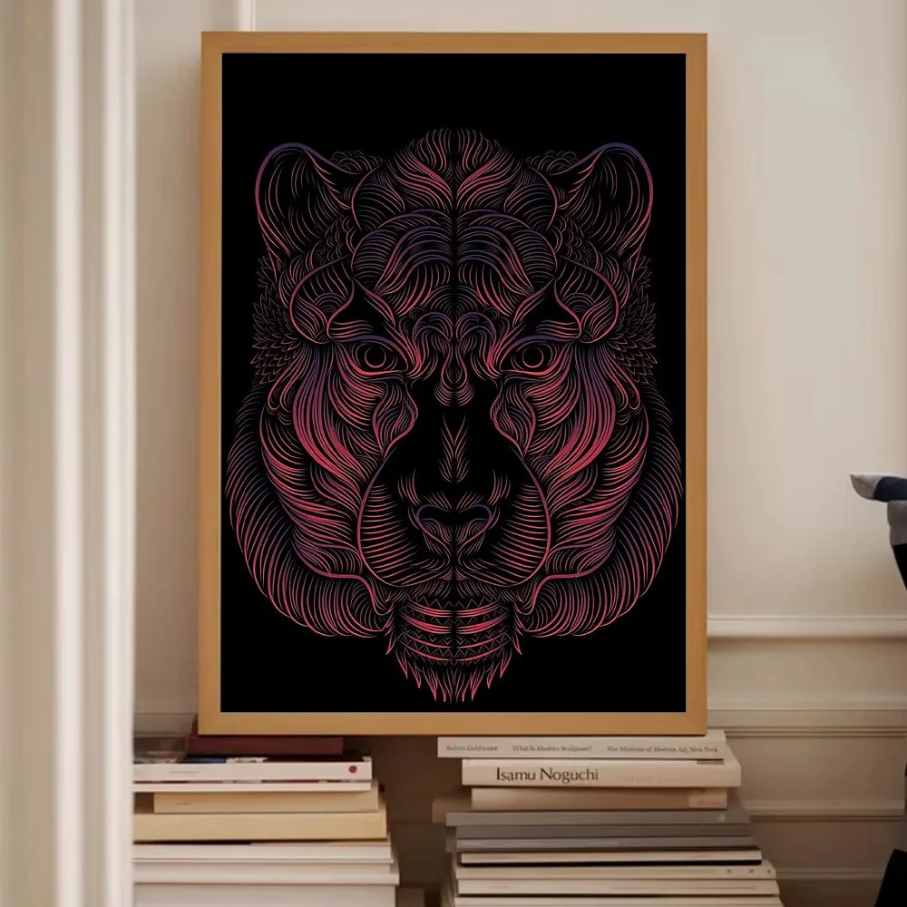 غير المؤطرة جدار الفن قماش يطبع الحيوان الأسد رئيس مجردة ديكور المنزل الحديث غرفة المعيشة غرفة نوم الفن هدية الصورة