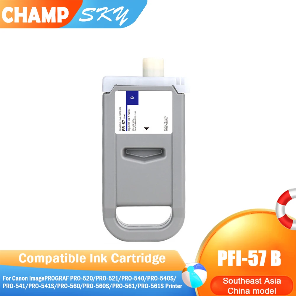 PFI57 PFI 57 Premium Color Compatible Inkjet Pigment Ink Cartridge for Canon imagePROGRAF PRO-520 Pro521 PRO-540 Pro560 Pinter