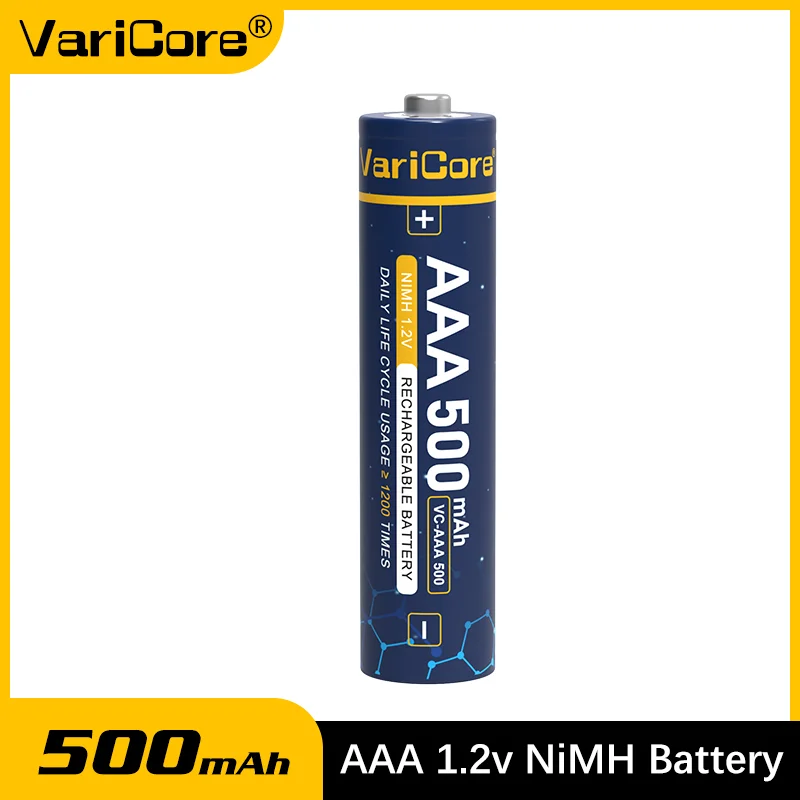 

VariCore Rechargeable AAA Batteries 1.2V 500mAh NiMH for Remote Control, Toys, Flashlight, Electronic Device