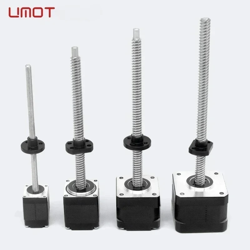 UMOT Linear Stepper Motor Nema8 11 14 17 23 Hybrid Micro Leadscrew Screw Custom Trapezoidal Thread Lead T5 T8 for 3D Printers