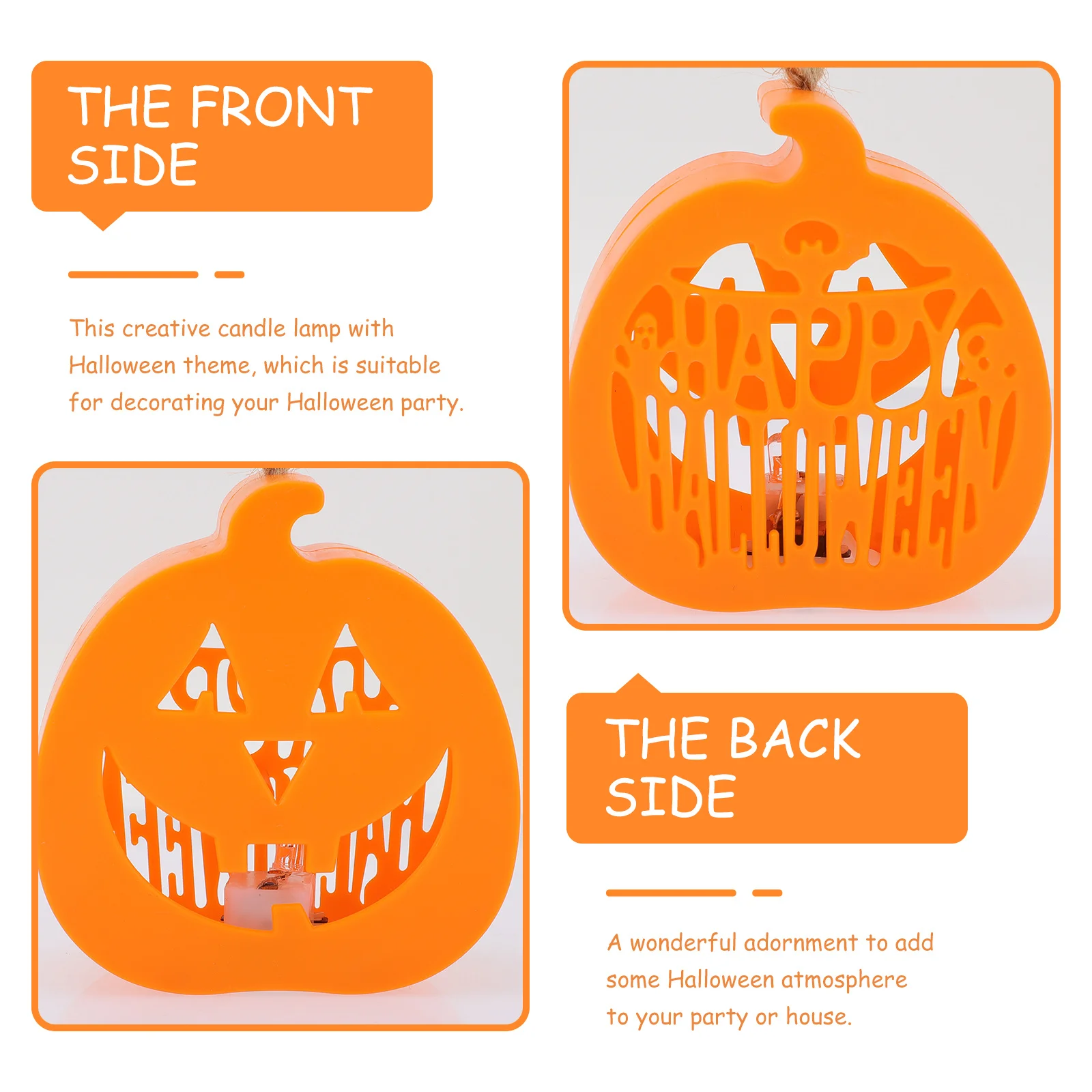 4 pezzi lampada a led decorazione di Halloween portatile decorazione per feste di Halloween luce azionata per regalo di decorazioni da tavolo per feste