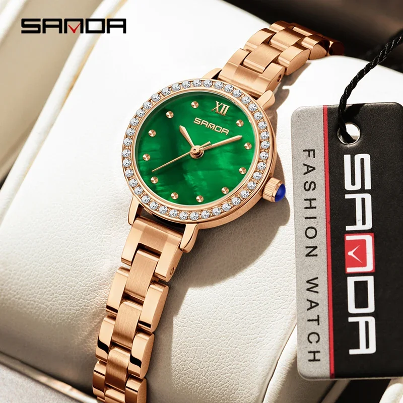 SANDA Women Watch Bracelet Watch Band Fashion Elegant Design Alloy Compact Women's Graduated Quartz Watch Gifts Waterproof Watch