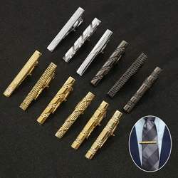 Clip de corbata de Metal de diseño clásico para hombre, corbata de boda, Clip de cierre, corbatas de caballero, pasador de corbata de cristal para hombre, accesorios de joyería