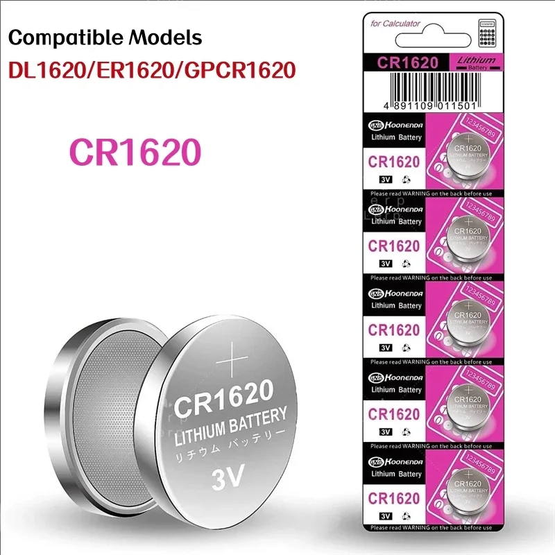 CR1620 3V Bateria De Lítio Com Controle Remoto, Carregador De Bateria