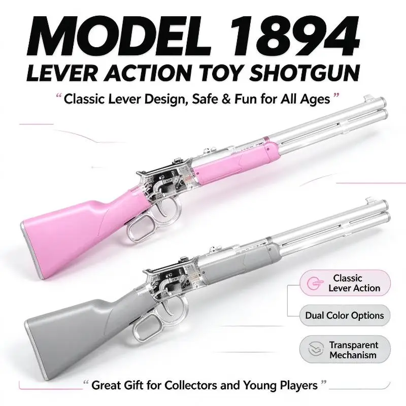Manual Shell Ejection Collectible Model Toy, Pink Grey Play Ornament For Hobby Shelf Display Collection