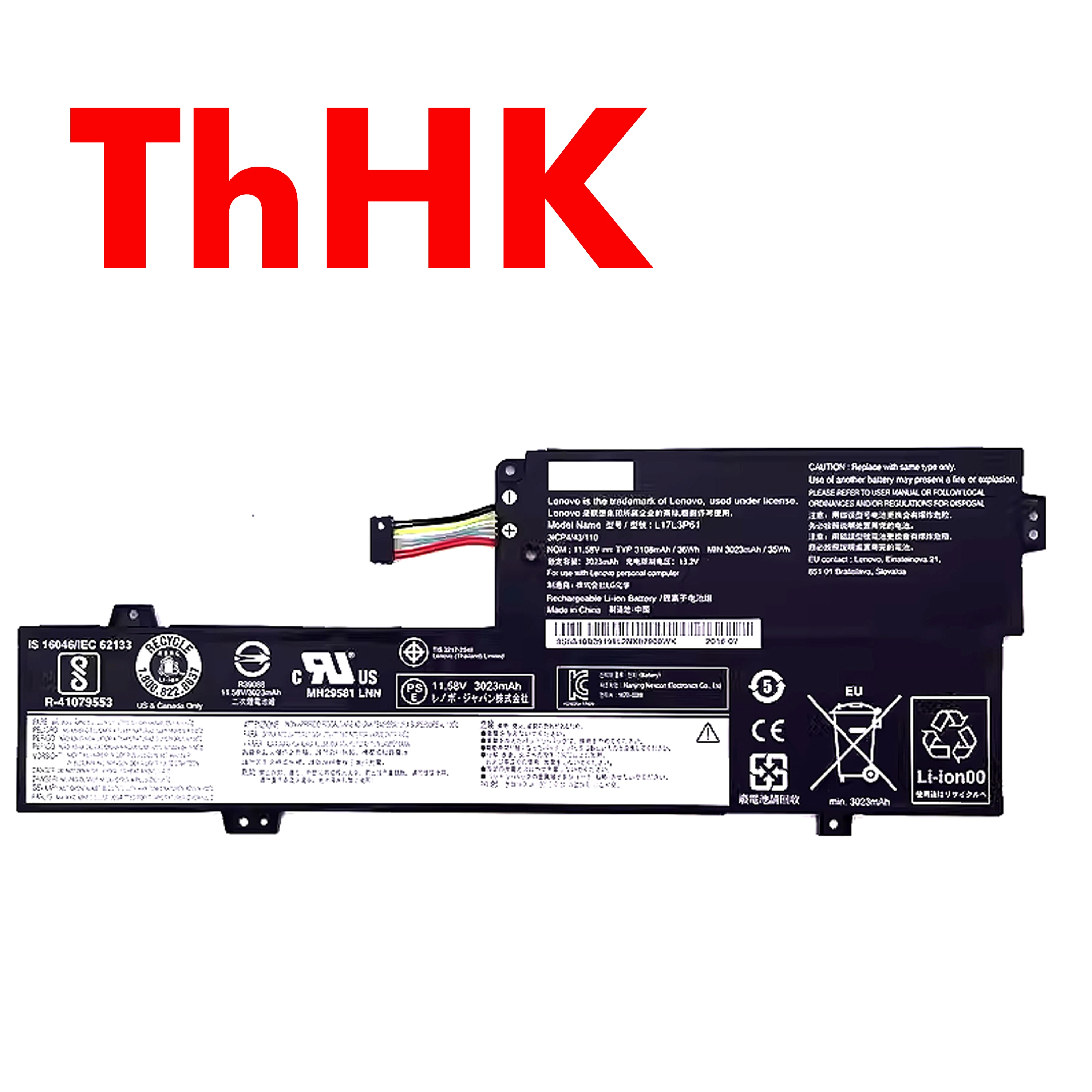 Genuine Original 36Wh L17L3P61 5B10N87357 Battery For Lenovo Ideapad Yoga 720-12IKB 330-11IGM 320S-13IKB V530s-14 K43-IFI