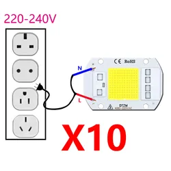LEDCOB 5W Çip 50w led ampul Yüksek Güç led 220v 10W 20W 30W ampuller Lamba 220V LED matris Açık Kapalı Projektör Beyaz