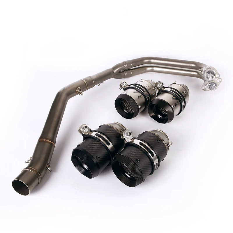 

For Yamaha R3 R25 YZF-R3 MT-03 Motorcycle Exhaust Header Connect Link Pipe Slip On Carbon Fiber Muffler Escape Exhaust System