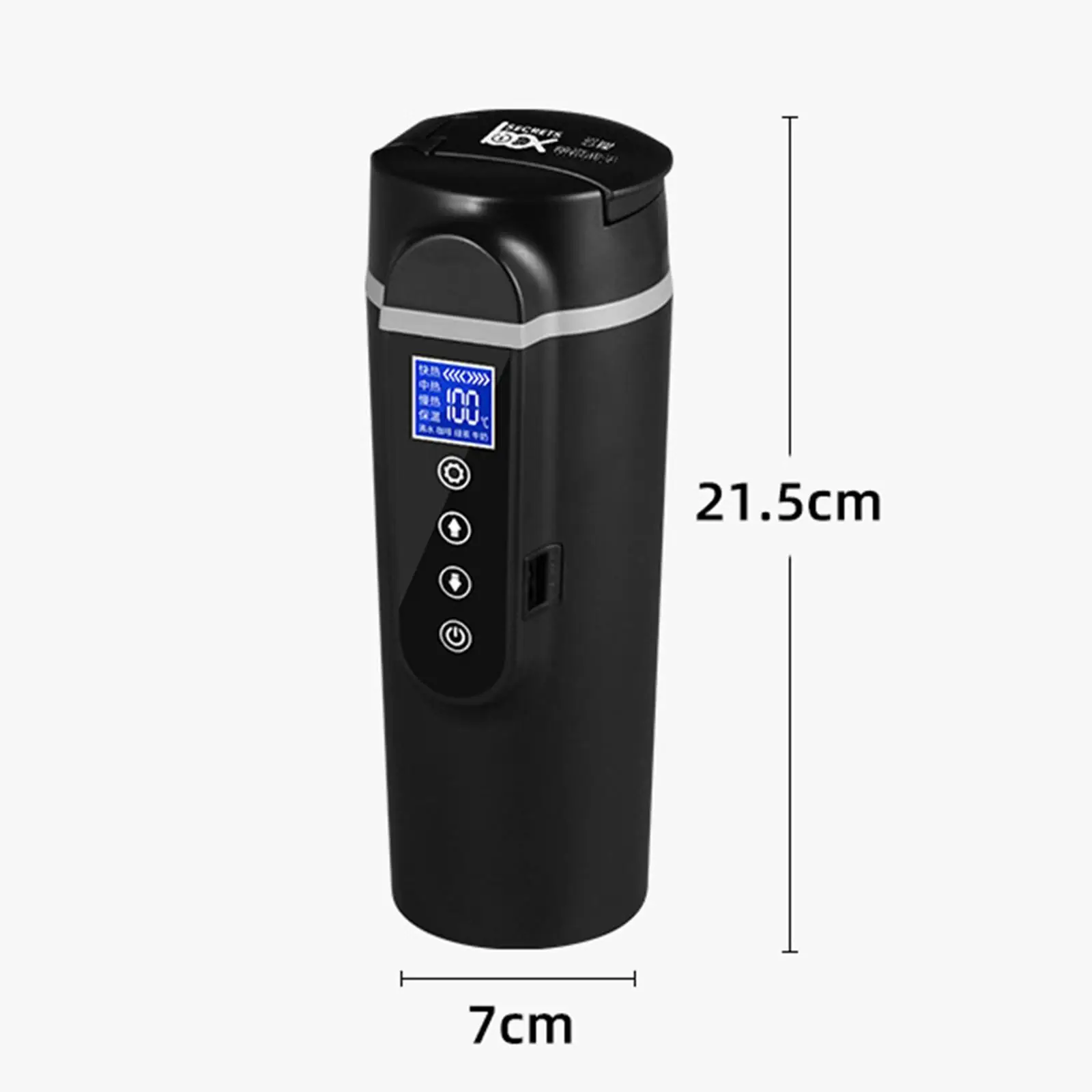Electric Travel Kettle for Truck Car 24V 12V Heating Cup 450ml Portable Stainless Steel Coffee Tea Mug with Leakproof Lid