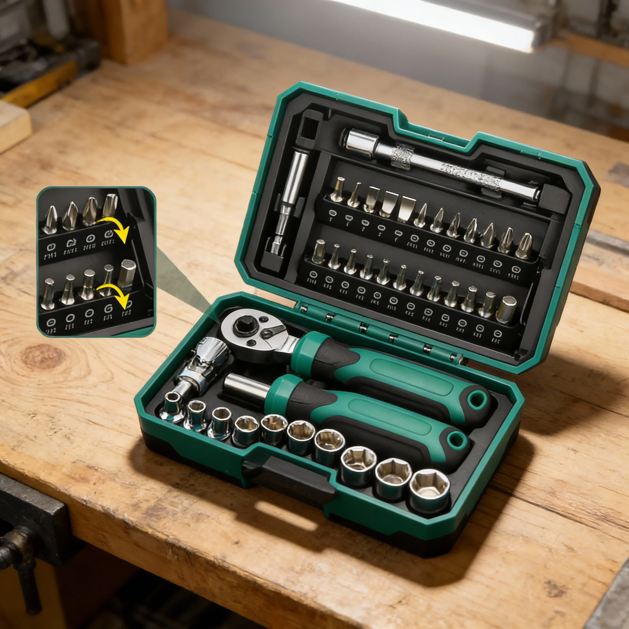 

40Pcs Magnetic Ratchet Screwdriver Set Ratchet Wrench Screwdriver Household Repair Tool Screw Driver Bit Hand Tools