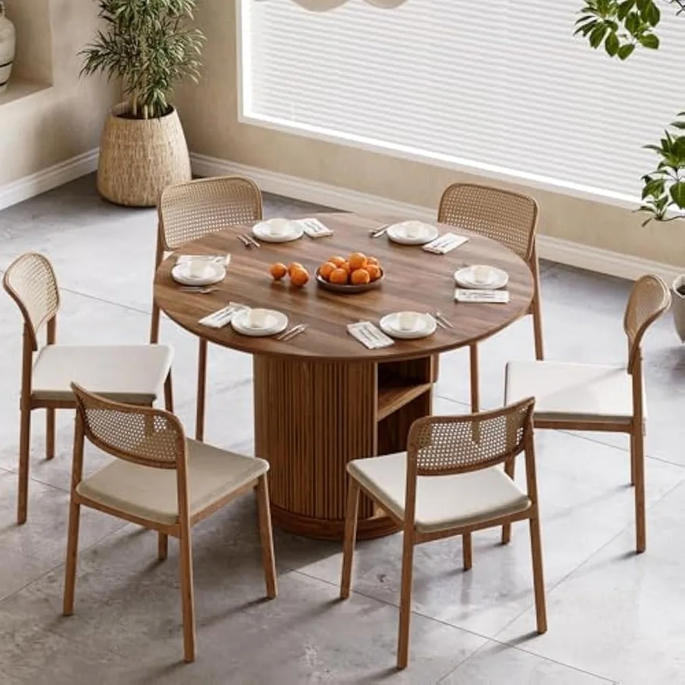 Set Meja Sarapan Kayu Solid Gaya Industri dengan 3 Bangku Empuk untuk Penggunaan Di Rumah