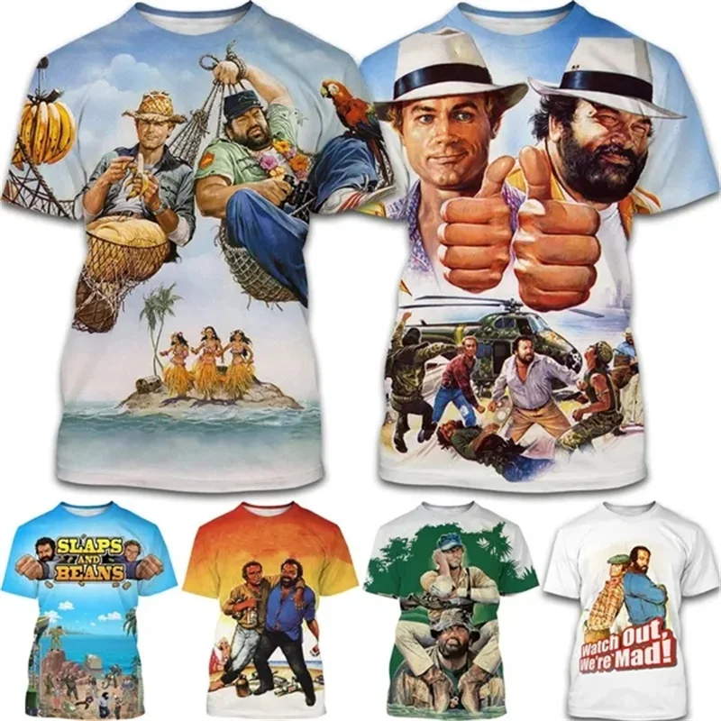 Summer Short Shirt Terence Hill And Bud Spencer 3D Printed T-shirt Men And Women Casual Fashion Funny Short Sleeve Tees Tops