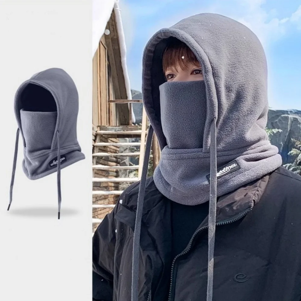 Cycling Hood Cap Integrated Warm Face Mask Beanie Winter Beanie Set Warm Outdoor Windproof Hat For Winter Sports Hiking Outdoor