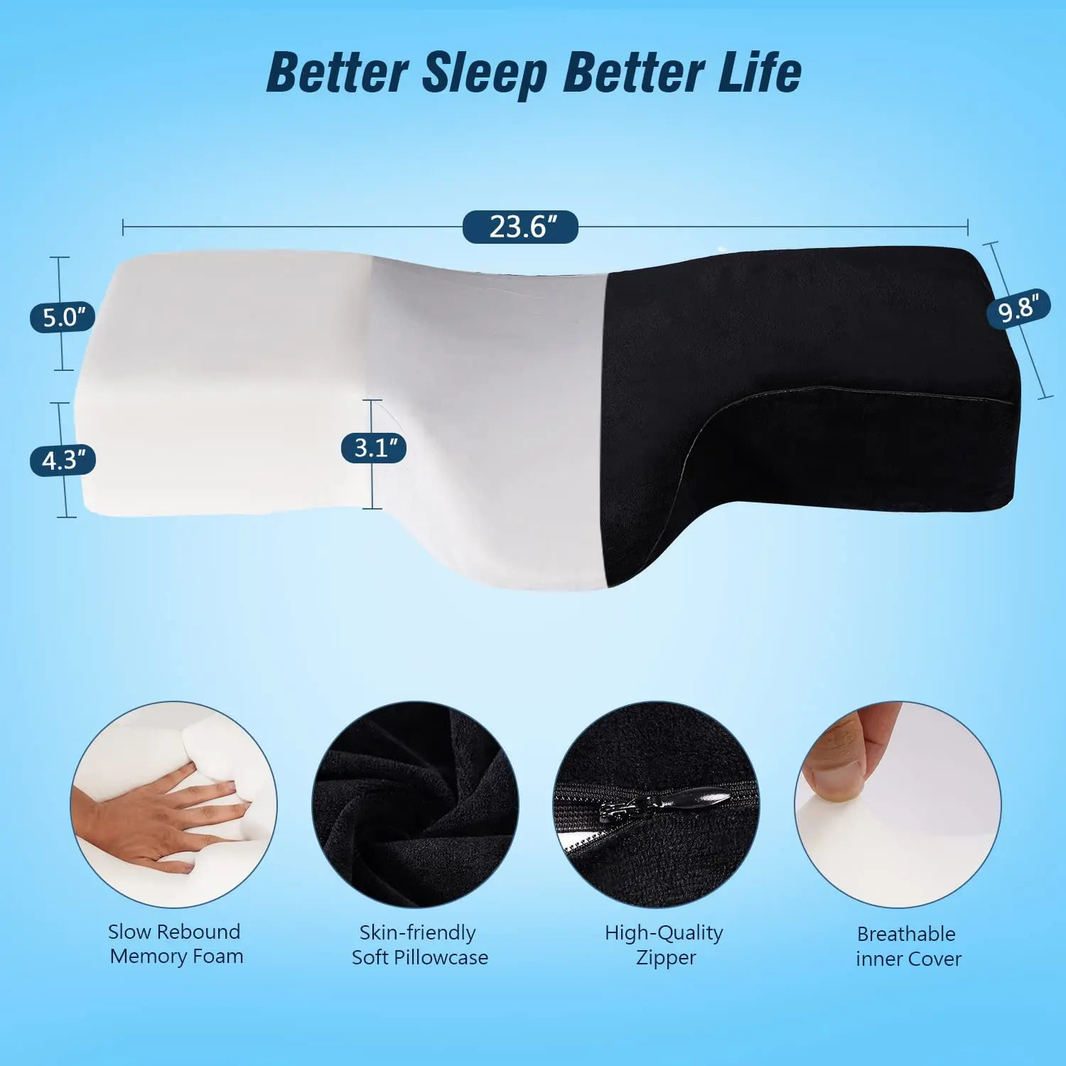 Memory Foam Lash Pillow for Eyelash Extension Ergonomic Curve Improve Cervical Soft Salon Pillows Makeup Lash Extension Supplies