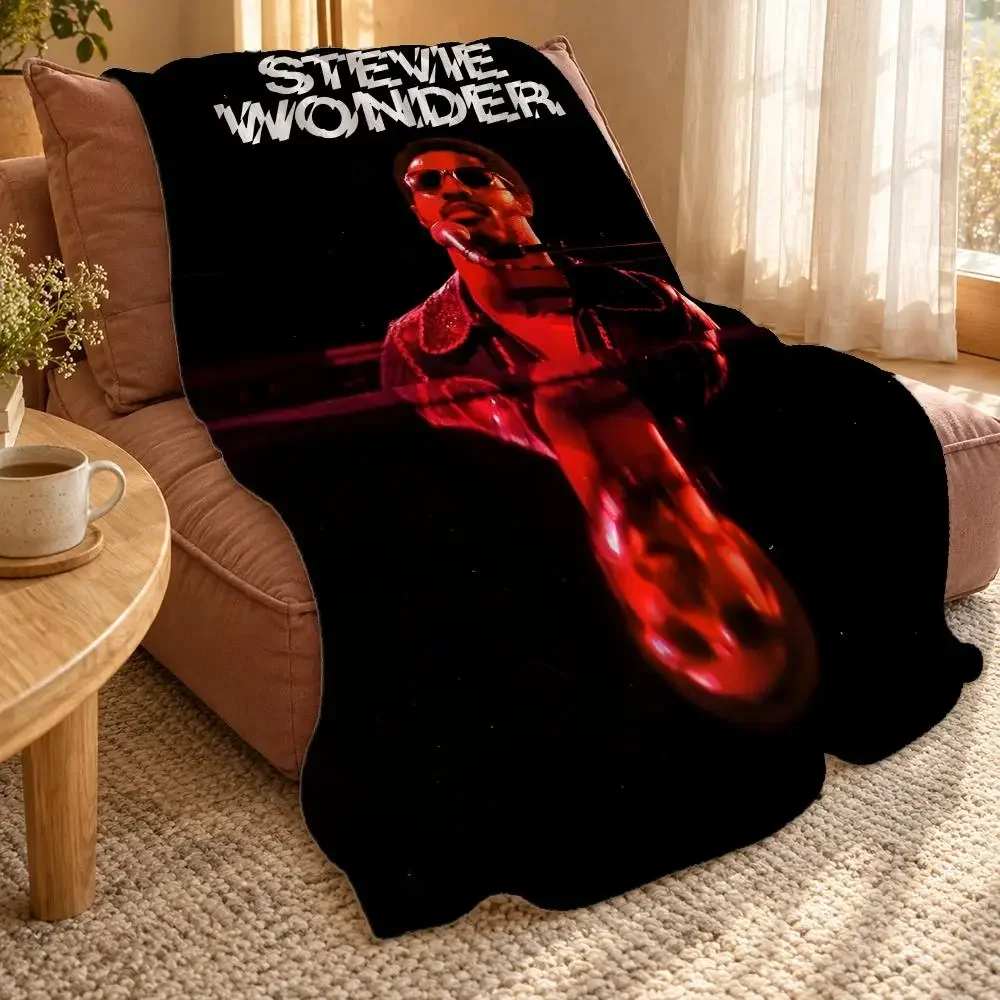 Stevie Wonder Throw Double Sided Flannel Throw Blanket Soft Travel Camping Sofa Bed Home