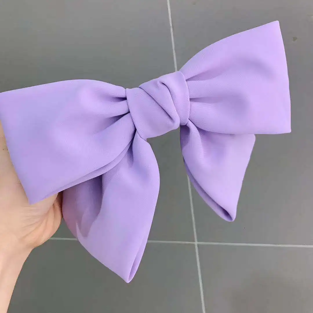 Candy Bow Spring Clip Hair Clip Satin Solid Barrette Bow Hairpin Temperament Girl Top Clip Female Elegant Drape Hair Accessoreis