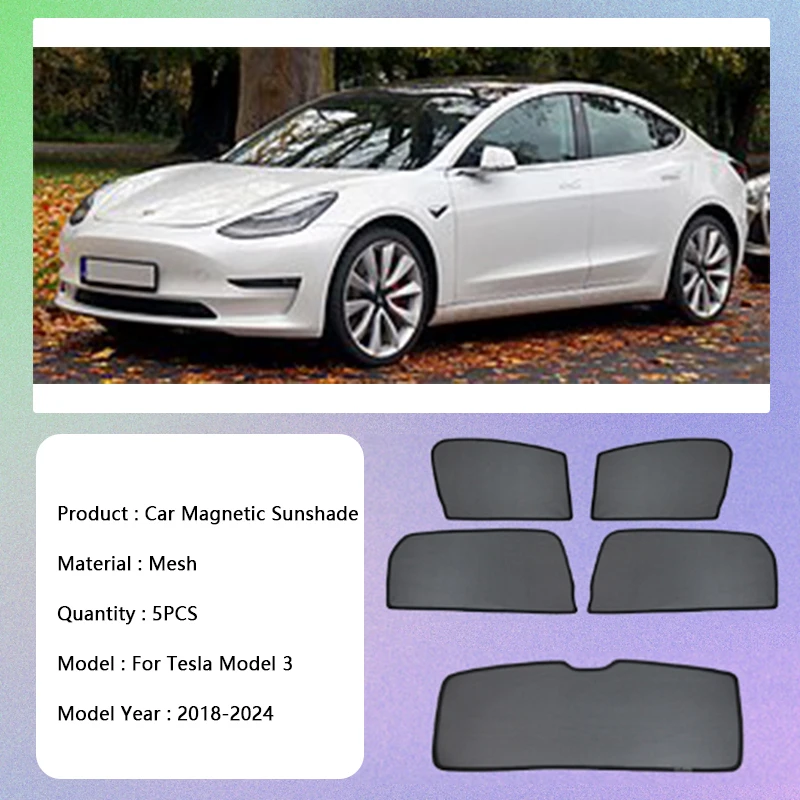 For Tesla Model 3 2018 2019 2020 2021 2022 2023 2024 Protection Shield Anti Sun Shade Visor Windshield Cover Magnetic Sunshade