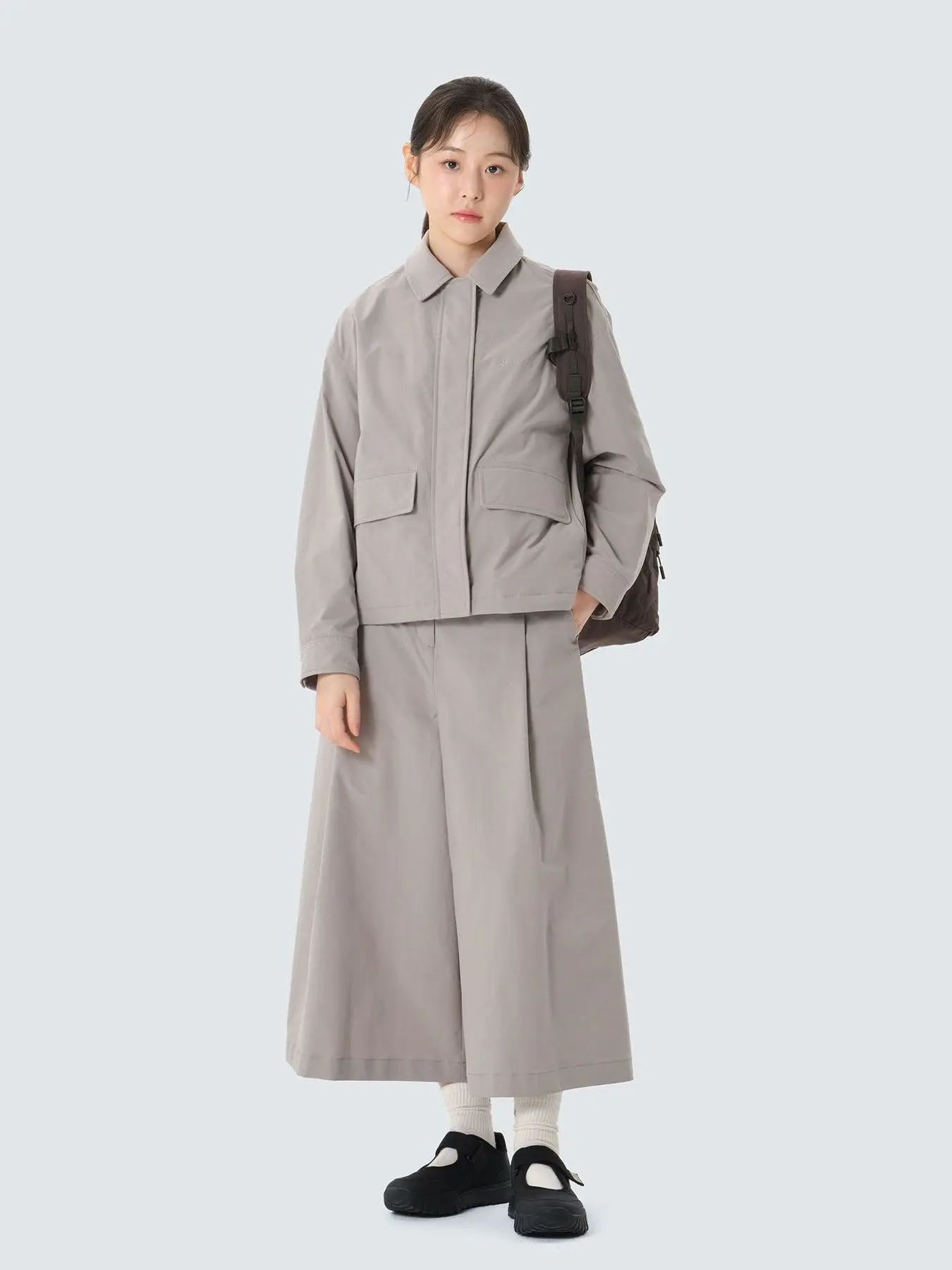 Outdoor Fashion Simple Casual Wide Leg Pants 8 Split Pants Women's Loose Fit Natural Waist Zipper Closure Other Material